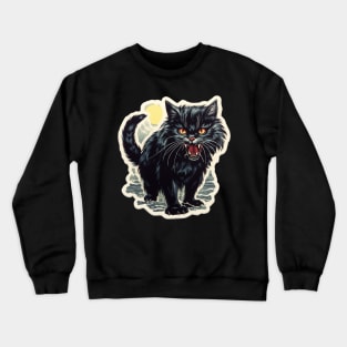 Angry Black Cat Crewneck Sweatshirt